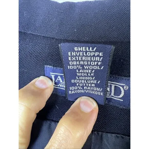 Lands End Womens 100% Wool one Button black Traditional Blazer USA Size 10 - Picture 4 of 10